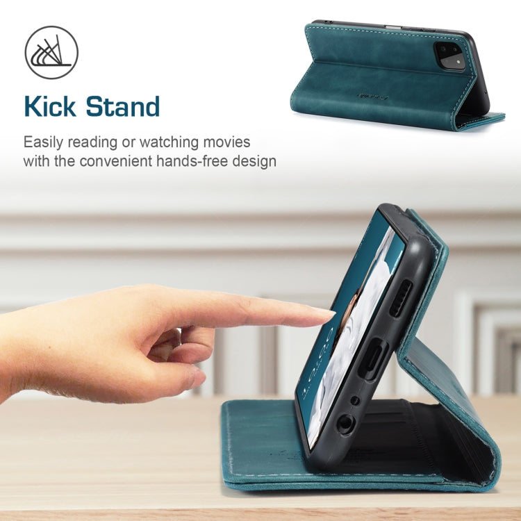 For Samsung Galaxy A22 5G CaseMe 013 Multifunctional Horizontal Flip Leather Case with Card Slot & Holder & Wallet(Blue) - free shipping - PMC TechLife - Order now!