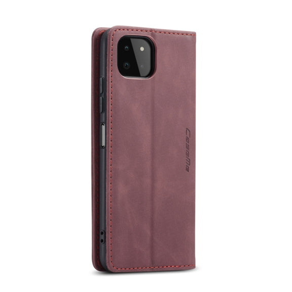 For Samsung Galaxy A22 5G CaseMe 013 Multifunctional Horizontal Flip Leather Case with Card Slot & Holder & Wallet(Wine Red)