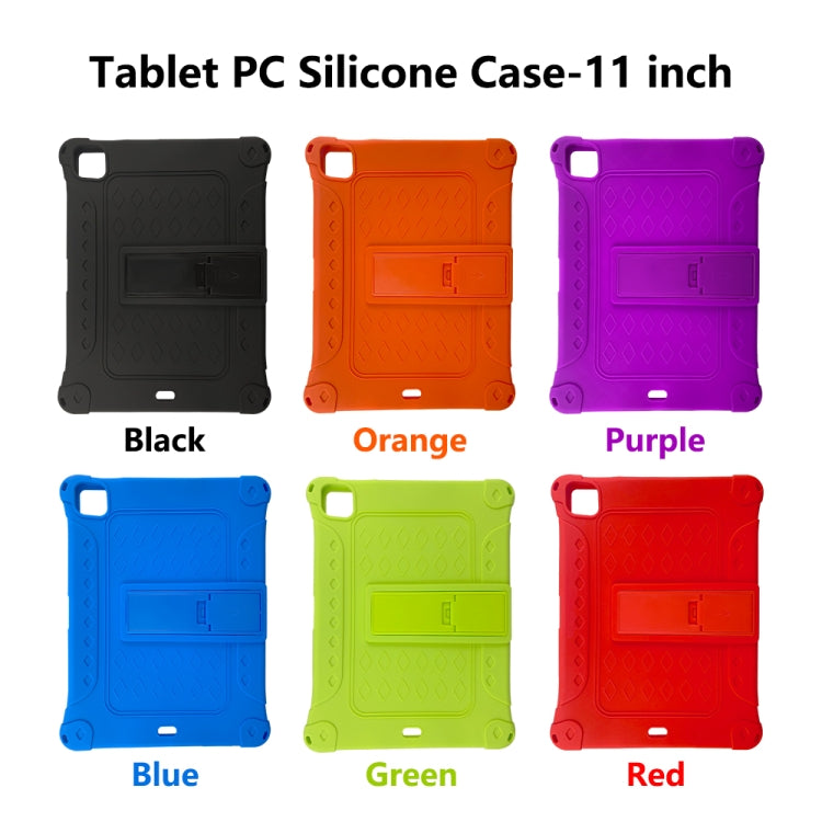 All-inclusive Silicone Shockproof Case with Holder For iPad Pro 12.9 2021 / 2020(Blue)