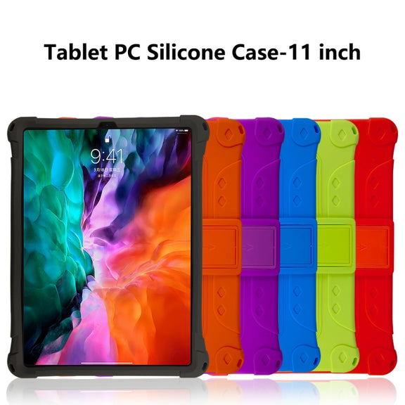 All-inclusive Silicone Shockproof Case with Holder For iPad Pro 12.9 2021 / 2020(Purple)