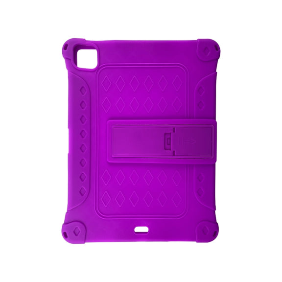 All-inclusive Silicone Shockproof Case with Holder For iPad Pro 12.9 2021 / 2020(Purple)