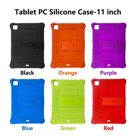 All-inclusive Silicone Shockproof Case with Holder For iPad Pro 12.9 2021 / 2020(Purple)