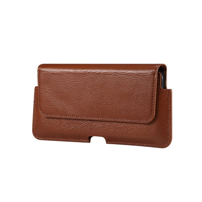 Universal Cow Leather Horizontal Mobile Phone Leather Case Waist Bag For 7.2 inch and Below Phones(Brown) - More iPhone Cases by PMC Jewellery | Online Shopping South Africa | PMC Jewellery | Buy Now Pay Later Mobicred