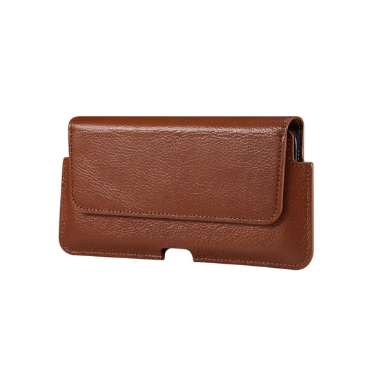 Universal Cow Leather Horizontal Mobile Phone Leather Case Waist Bag For 7.2 inch and Below Phones(Brown) - More iPhone Cases by PMC Jewellery | Online Shopping South Africa | PMC Jewellery | Buy Now Pay Later Mobicred