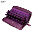 RFID Lychee Texture Fashion Organ Clutch Ladies Zipper Long Change Bag(Purple) - free shipping - PMC TechLife - Order now!