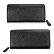 RFID Lychee Texture Fashion Organ Clutch Ladies Zipper Long Change Bag(Black)