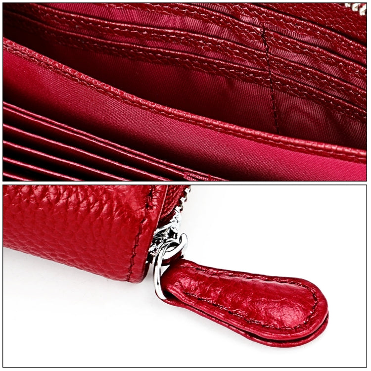 RFID Lychee Texture Fashion Organ Clutch Ladies Zipper Long Change Bag(Black)