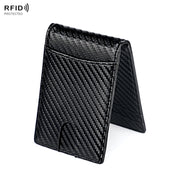 RFID Anti-theft Leather Men Wallet(Carbon Fiber Texture)