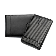 RFID Anti-theft Leather Men Wallet(Carbon Fiber Texture)