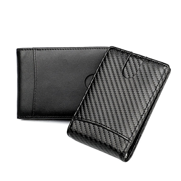 RFID Anti-theft Leather Men Wallet(Carbon Fiber Texture)
