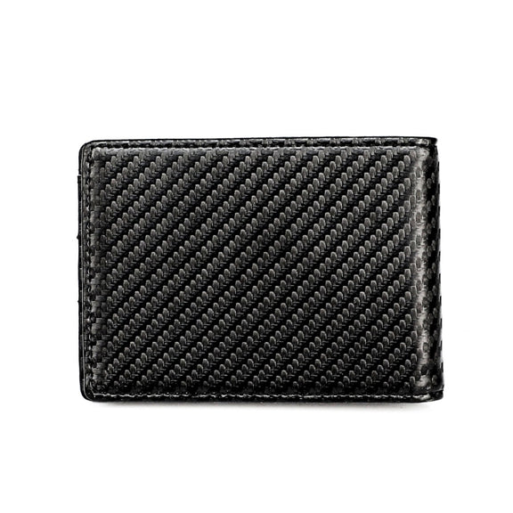 RFID Anti-theft Leather Men Wallet(Carbon Fiber Texture)