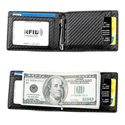 RFID Anti-theft Leather Men Wallet(Carbon Fiber Texture)