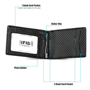 RFID Anti-theft Leather Men Wallet(Carbon Fiber Texture)