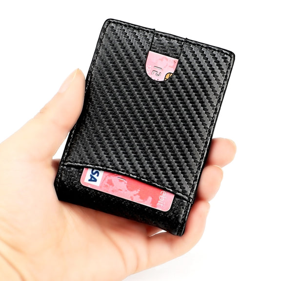 RFID Anti-theft Leather Men Wallet(Carbon Fiber Texture)