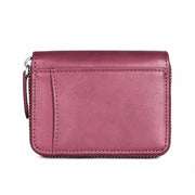 RFID Anti-theft Zipper Leather Coin Purse Coin Storage Bag(Purple)