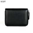 RFID Anti-theft Zipper Leather Coin Purse Coin Storage Bag(Black) - free shipping - PMC TechLife - Order now!