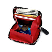 RFID Anti-theft Zipper Leather Coin Purse Coin Storage Bag(Black)