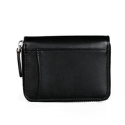 RFID Anti-theft Zipper Leather Coin Purse Coin Storage Bag(Black)