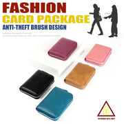 RFID Anti-theft Zipper Leather Coin Purse Coin Storage Bag(Black)
