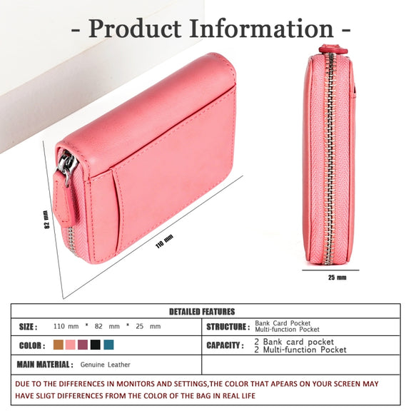 RFID Anti-theft Zipper Leather Coin Purse Coin Storage Bag(Blue)