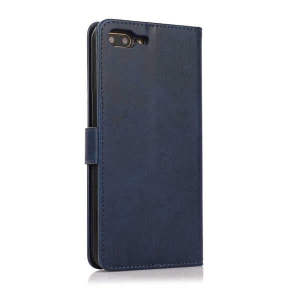 Calf Texture 2 in 1 Detachable Magnetic Back Cover Horizontal Flip Leather Case with Holder & Card Slots & Wallet & Photo Frame For iPhone 8 Plus / 7 Plus(Blue)