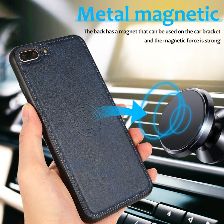 Calf Texture 2 in 1 Detachable Magnetic Back Cover Horizontal Flip Leather Case with Holder & Card Slots & Wallet & Photo Frame For iPhone 8 Plus / 7 Plus(Blue) - free shipping - PMC TechLife - Order now!