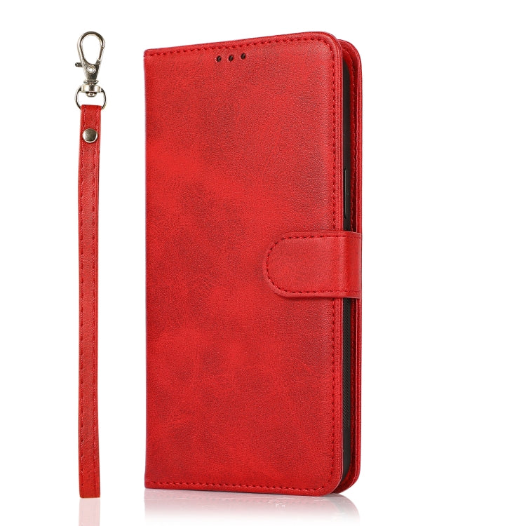 For Samsung Galaxy Note20 Calf Texture 2 in 1 Detachable Magnetic Back Cover Horizontal Flip Leather Case with Holder & Card Slots & Wallet & Photo Frame(Red)