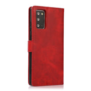 For Samsung Galaxy Note20 Calf Texture 2 in 1 Detachable Magnetic Back Cover Horizontal Flip Leather Case with Holder & Card Slots & Wallet & Photo Frame(Red)