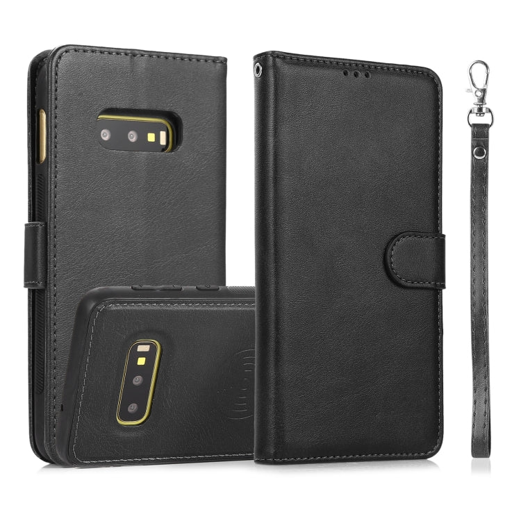 For Samsung Galaxy S10e Calf Texture 2 in 1 Detachable Magnetic Back Cover Horizontal Flip Leather Case with Holder & Card Slots & Wallet & Photo Frame(Black) - free shipping - PMC TechLife - Order now!