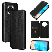 For Cubot Note 20 Carbon Fiber Texture Horizontal Flip TPU + PC + PU Leather Case with Card Slot(Black)