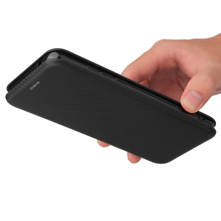 For Cubot Note 20 Carbon Fiber Texture Horizontal Flip TPU + PC + PU Leather Case with Card Slot(Black)