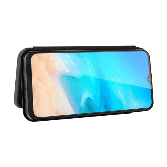 For Cubot Note 20 Carbon Fiber Texture Horizontal Flip TPU + PC + PU Leather Case with Card Slot(Black)