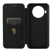 For Cubot Note 20 Carbon Fiber Texture Horizontal Flip TPU + PC + PU Leather Case with Card Slot(Black)