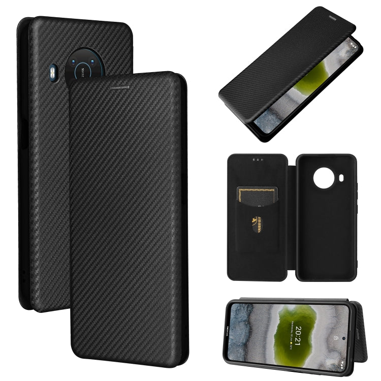 For Nokia X10 Carbon Fiber Texture Horizontal Flip TPU + PC + PU Leather Case with Card Slot(Black) - free shipping - PMC TechLife - Order now!