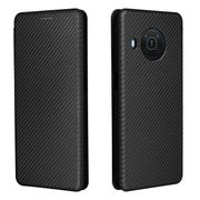 For Nokia X10 Carbon Fiber Texture Horizontal Flip TPU + PC + PU Leather Case with Card Slot(Black)