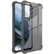 For Samsung Galaxy S21 FE 5G IMAK All-inclusive Shockproof Airbag TPU Case with Screen Protector(Transparent Black)