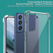 For Samsung Galaxy S21 FE 5G IMAK All-inclusive Shockproof Airbag TPU Case with Screen Protector(Transparent Black)
