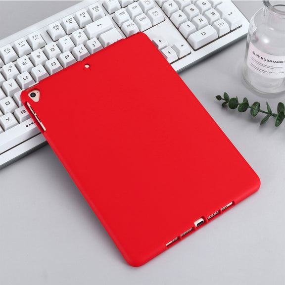 Solid Color Liquid Silicone Dropproof Full Coverage Protective Case For iPad Air / 9.7 2017 / 9.7 2018 / Pro 9.7(Red)