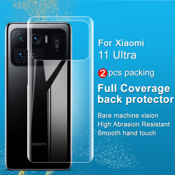 For Xiaomi Mi 11 Ultra 2 PCS IMAK 0.15mm Curved Full Screen Protector Hydrogel Film Back Protector