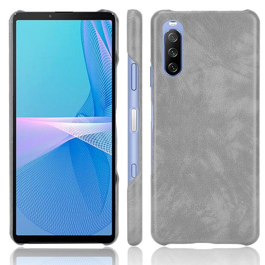 For Sony Xperia 10 III Shockproof Litchi Texture PC + PU Case(Grey) - Sony Cases by PMC Jewellery | Online Shopping South Africa | PMC Jewellery | Buy Now Pay Later Mobicred
