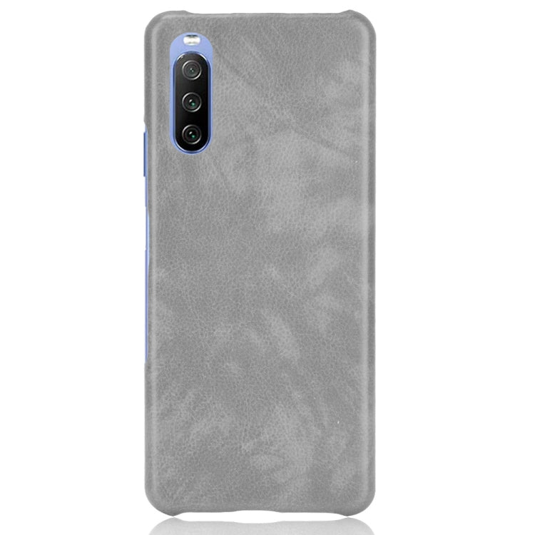 For Sony Xperia 10 III Shockproof Litchi Texture PC + PU Case(Grey)