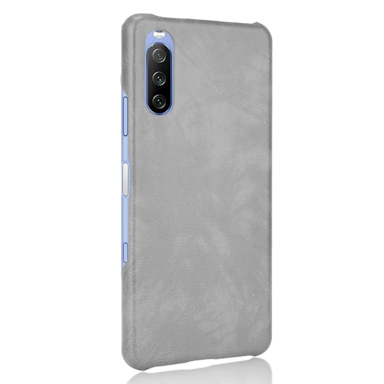 For Sony Xperia 10 III Shockproof Litchi Texture PC + PU Case(Grey)