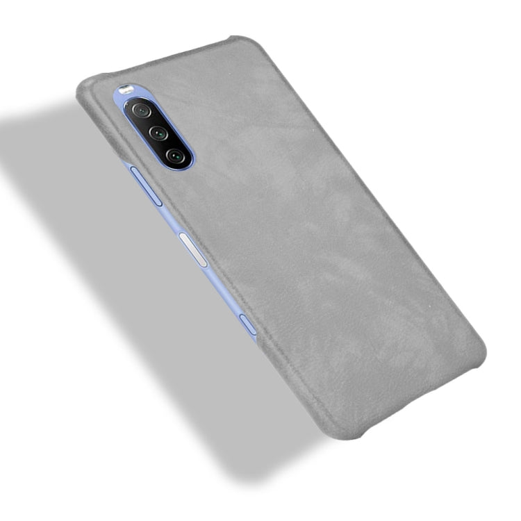 For Sony Xperia 10 III Shockproof Litchi Texture PC + PU Case(Grey) - Sony Cases by PMC Jewellery | Online Shopping South Africa | PMC Jewellery | Buy Now Pay Later Mobicred