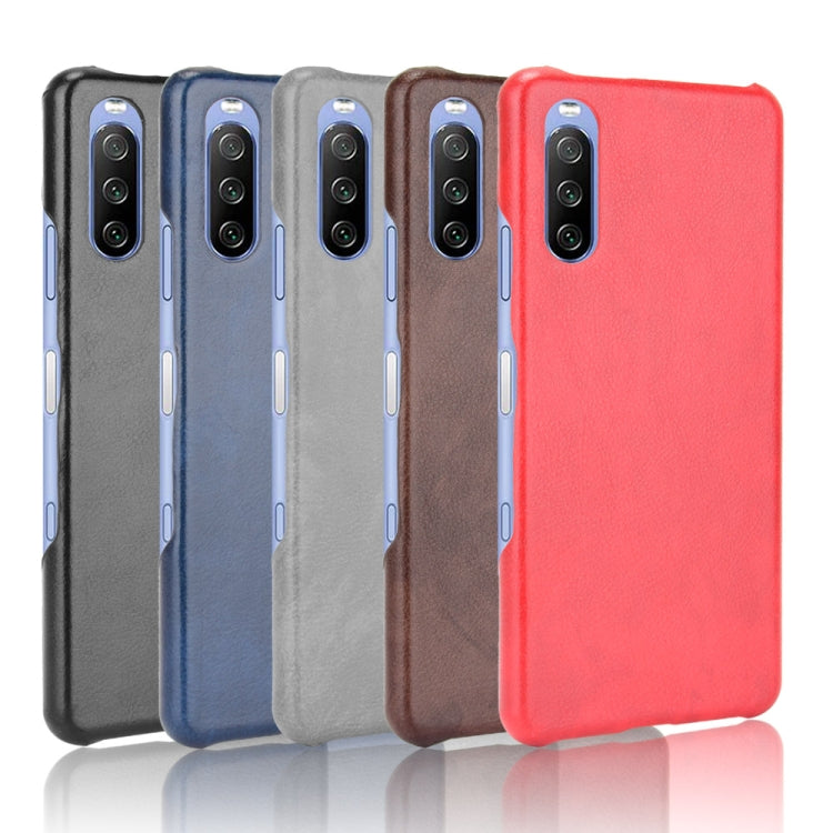 For Sony Xperia 10 III Shockproof Litchi Texture PC + PU Case(Grey) - Sony Cases by PMC Jewellery | Online Shopping South Africa | PMC Jewellery | Buy Now Pay Later Mobicred