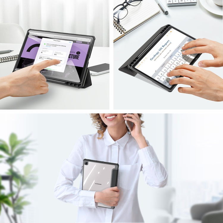For Samsung Galaxy Tab S6 Lite 2024 / 2020 DUX DUCIS TOBY Series Antiskid PU Leather + PC + TPU Horizontal Flip Case with Holder & Pen Slot & Sleep / Wake-up Function(Black)