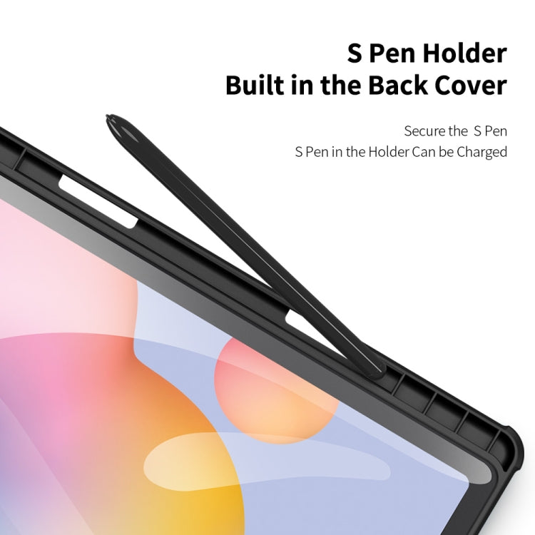 For Samsung Galaxy Tab S6 Lite 2024 / 2020 DUX DUCIS TOBY Series Antiskid PU Leather + PC + TPU Horizontal Flip Case with Holder & Pen Slot & Sleep / Wake-up Function(Black)