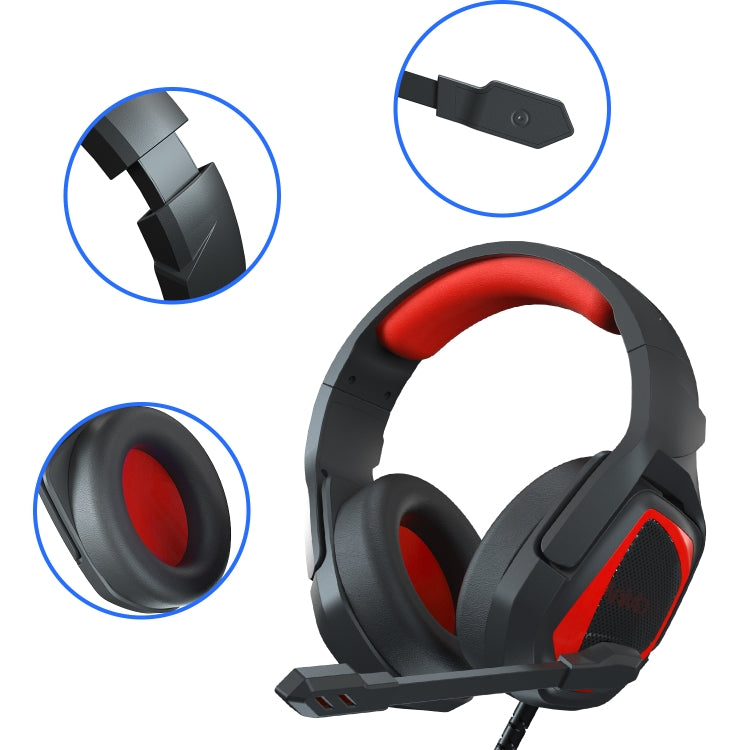 Anivia MH602 3.5mm Wired Gaming Headset with Microphone(Black Red) - free shipping - PMC Jewellery - Order now!