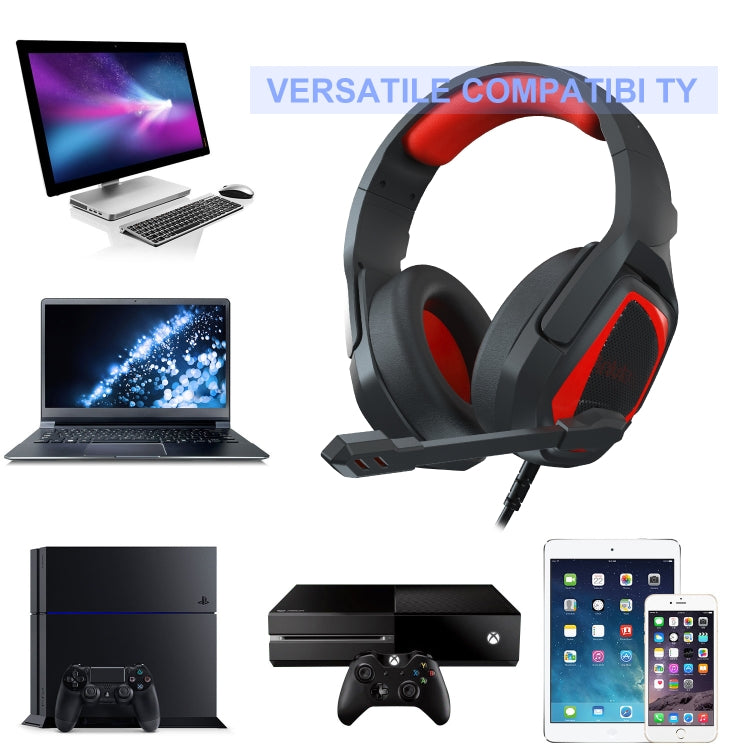 Anivia MH602 3.5mm Wired Gaming Headset with Microphone(Black Red) - free shipping - PMC Jewellery - Order now!