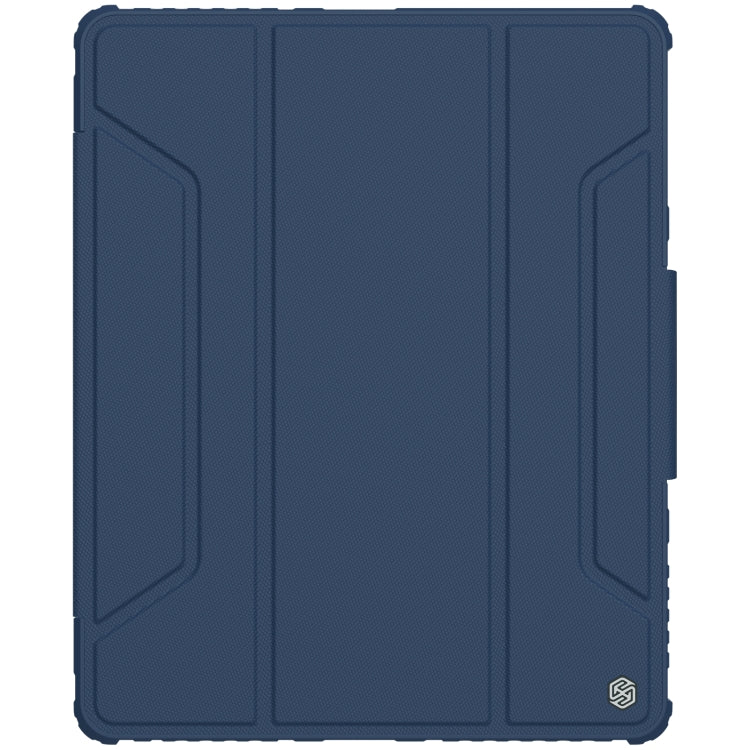 For iPad Pro 12.9 2022 / 2021 / 2020 NILLKIN Bumper Pro Horizontal Flip Leather Tablet Case with Pen Slot & Holder & Sleep / Wake-up Function (Blue) - free shipping - PMC TechLife - Order now!
