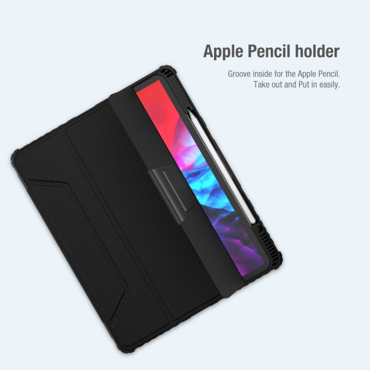 For iPad Pro 12.9 2022 / 2021 / 2020 NILLKIN Bumper Pro Horizontal Flip Leather Tablet Case with Pen Slot & Holder & Sleep / Wake-up Function (Blue) - free shipping - PMC Jewellery - Order now!